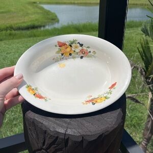 Vintage Rare China Homer Laughlin Serving Bowl Poppy & Golden Rose 1930's